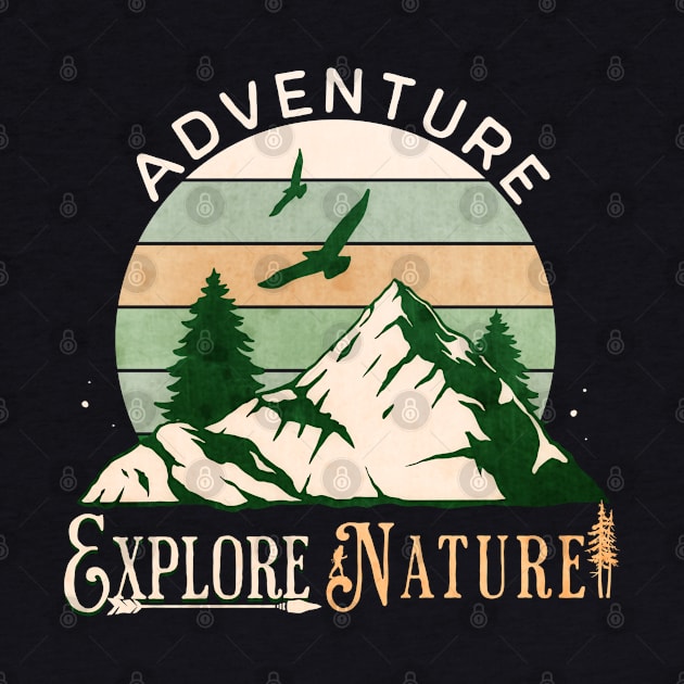 Adventure Explore Nature Deep Wood Retro Sunset by mythikcreationz